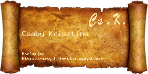 Csaby Krisztina névjegykártya